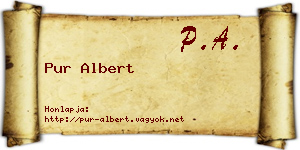 Pur Albert névjegykártya